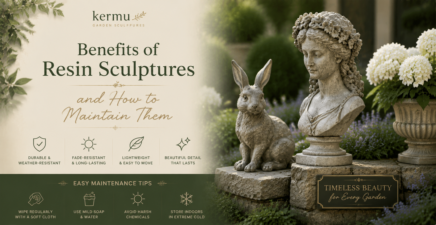 Resin Garden Sculptures: What They Are Made Of and How to Care for Them