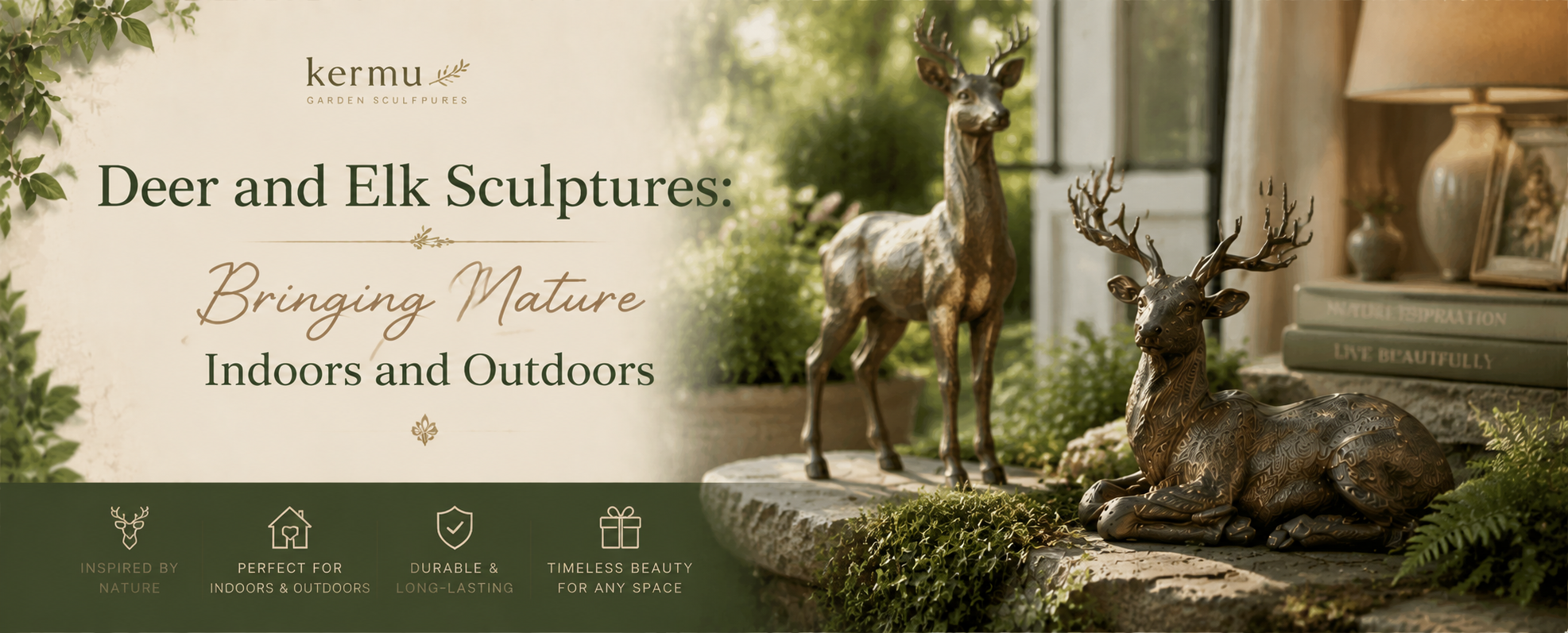 Deer and Elk Garden Sculptures: Outdoor and Indoor Placement Ideas
