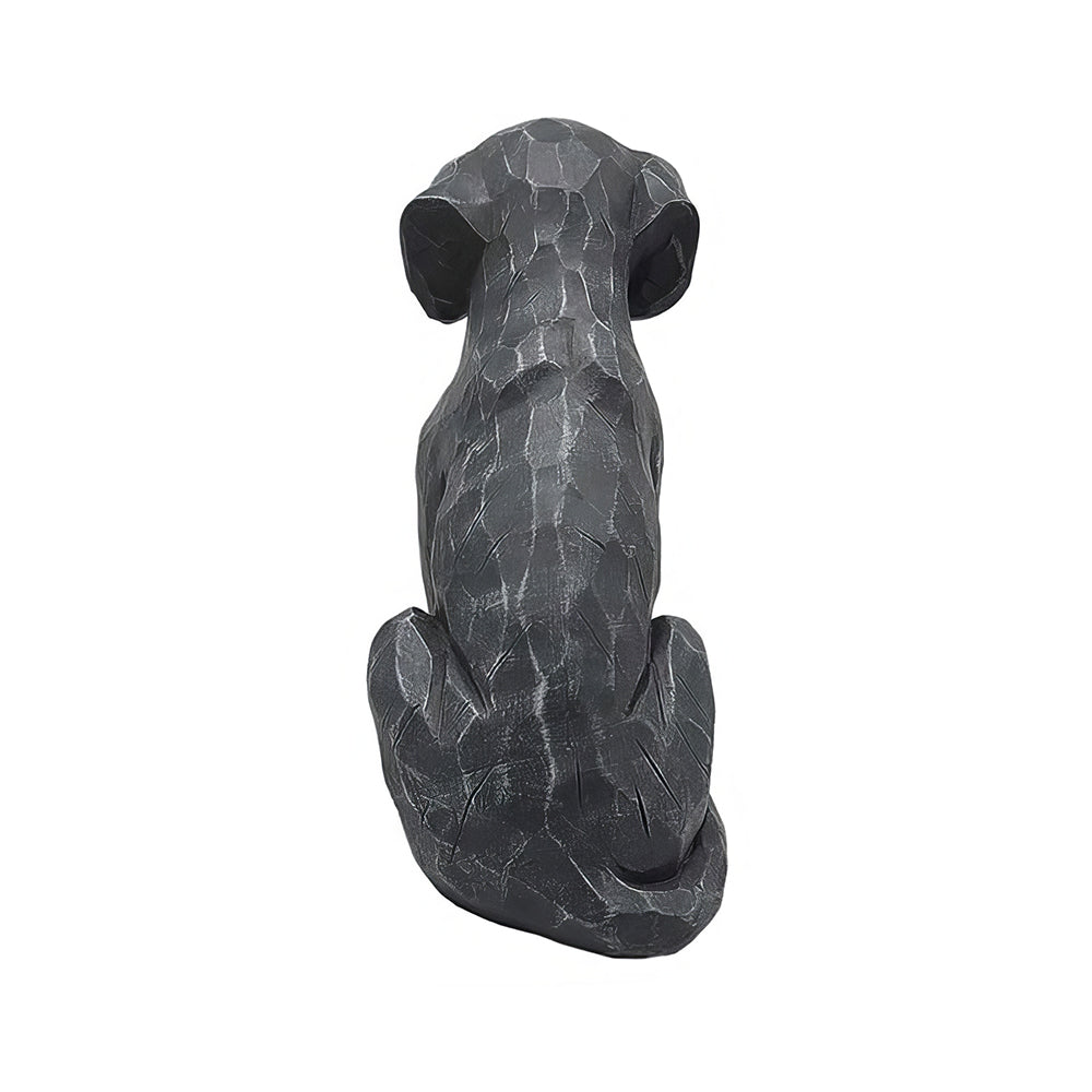 Hand Painted Gray Labrador Retriever Resin Dog Figurine Life Like 11 inch Garden and Home Decor Statue